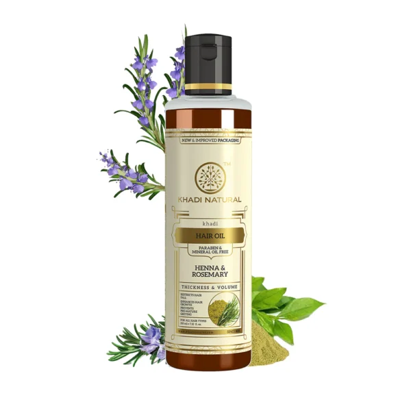 Khadi Natural Henna Rosemary Paraben Mineral Oil Free 210 ml